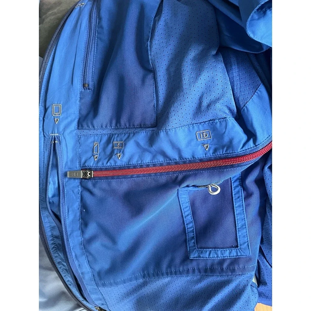 SCOTTeVEST Jacket Men XXL Blue Tropiformer Tec Windbreaker Removable Sleeves